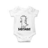 Babysaurus Cute Dino Baby Romper - WHITE - New Born (Chest 14")