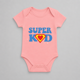Super Kid Hero Graphic Romper - PEACH - New Born (Chest 14")
