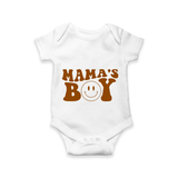 Mama’s Boy Retro Baby Romper - WHITE - New Born (Chest 14")