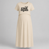 Cool Mom Printed Feeding-Friendly Maxi Dress - IVORY - Extra Small (Chest 32")