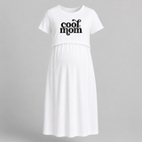 Cool Mom Printed Feeding-Friendly Maxi Dress - WHITE - Extra Small (Chest 32")