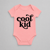 Cool Kid Typography Baby Romper - PEACH - New Born (Chest 14")