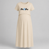 Minimal Mom Floral Printed Maternity Maxi - IVORY - Extra Small (Chest 32")