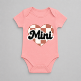 Mini Daisy Script Baby Romper - PEACH - New Born (Chest 14")