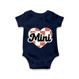 Mini Daisy Script Baby Romper - NAVY BLUE - New Born (Chest 14")