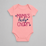 Mama’s Lucky Charm Baby Romper - PEACH - New Born (Chest 14")
