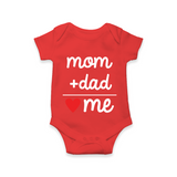 Mom & Dad Love Message Printed Baby Romper - RED - New Born (Chest 14")