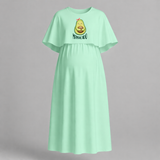 "Mamacado" - Printed Maternity Maxi Dress