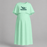 "Pregosaurus"- Comfort Fit Maternity Maxi Dress With Prints