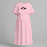 "Is It Time Yet? "- Comfort Fit Maternity Maxi Dress With Prints