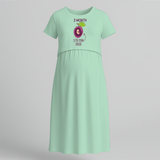 "3 Month"- Comfort Fit Maternity Maxi Dress With Prints - MINT GREEN - Extra Small (Chest 32")
