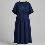 "Pregosaurus"- Comfort Fit Maternity Maxi Dress With Prints