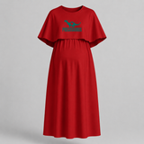 "Pregosaurus"- Comfort Fit Maternity Maxi Dress With Prints