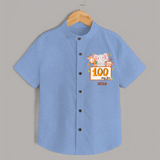 100 Days Old Shirt | Personalized Baby Shirt for 100 Days Milestone - SKY BLUE - 0 - 6 Months Old (Chest 23")