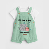 100 Days of Being Mom’s Favorite Dungaree Set | Custom Baby Dungaree Set for 100 Days - MINT GREEN - 0 - 5 Months Old (Chest 18")