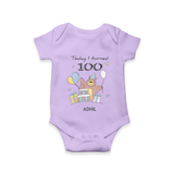 Today I Turned 100 Romper | Custom Baby Romper for 100 Days Celebration - LILAC - New Born (Chest 14")