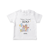 Today I Turned 100 T-Shirt | Custom Baby T-Shirt for 100 Days Celebration - WHITE - 0-5 Months Old (Chest 17")