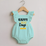 Happy 100 Days Romper Frock | Personalized Baby Romper Frock for 100 Days - MINT GREEN - 0 - 3 Months Old (Chest 19")