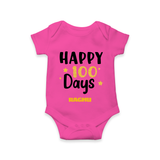 Happy 100 Days Romper | Personalized Baby Romper for 100 Days - HOT PINK - New Born (Chest 14")