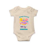 Today I Turned 100 Days | Personalized Baby Romper for 100 Days - IVORY - New Born (Chest 14")