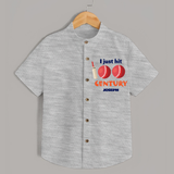 I Just Hit 100 Century Shirt | Custom Baby Shirt for 100 Days Celebration - GREY - 0 - 6 Months Old (Chest 23")