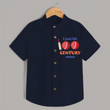 I Just Hit 100 Century Shirt | Custom Baby Shirt for 100 Days Celebration - NAVY BLUE - 0 - 6 Months Old (Chest 23")