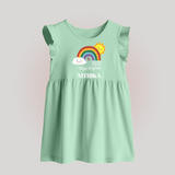 100 Days Brighter Baby Frock | Personalized Baby Frock for 100 Days of Joy - MINT GREEN - 0 - 3 Months Old (Chest 17")