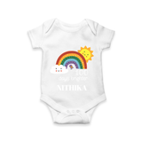 100 Days Brighter Romper | Personalized Baby Romper for 100 Days of Joy - WHITE - New Born (Chest 14")