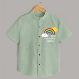 100 Days Brighter Shirt | Personalized Baby Shirt for 100 Days of Joy - MINT GREEN - 0 - 6 Months Old (Chest 23")