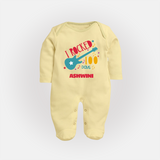 I Rocked 100 Days Sleep Suit | Custom Baby Sleep Suit for 100 Days Celebration - PASTEL YELLOW - New Born (Chest 7.5")