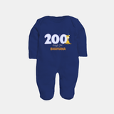 200 Days Old Sleep Suit | Personalized Baby Sleep Suit for 200 Days Milestone - NAVY BLUE - New Born (Chest 7.5")