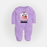 Amazing 200 Days Sleep Suit | Custom Baby Sleep Suit for 200 Days Celebration - LILAC - New Born (Chest 7.5")