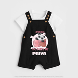 Amazing 200 Days Dungaree Set | Custom Baby Dungaree Set for 200 Days Celebration - BLACK - 0 - 5 Months Old (Chest 18")