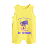 Successfully Completed 200 Days Romper Suit | Personalized Baby Romper Suit for 200 Days - PASTEL YELLOW - 0 - 5 Months Old (Chest 18")
