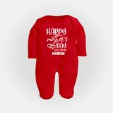 Happy Mother's Day - Celebration With Our Customized Sleep Suit With Name - RED - New Born (Chest 7.5")