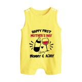 Happy Mother's Day - A Day of Joy & Blessings With Our Customized Romper Suit With Name - PASTEL YELLOW - 0 - 5 Months Old (Chest 18")