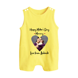 Happy Mother's Day - In Traditional Style With Our Customized Romper Suit With Name - PASTEL YELLOW - 0 - 5 Months Old (Chest 18")