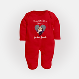 Happy Mother's Day - In Traditional Style With Our Customized Sleep Suit With Name - RED - New Born (Chest 7.5")
