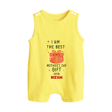Happy Mother's Day - A Sweet Memory With Our Customized Romper Suit With Name - PASTEL YELLOW - 0 - 5 Months Old (Chest 18")
