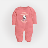 Happy Mother's Day - A Bond Like No Other With Our Customized Sleep Suit With Name - PEACH - New Born (Chest 7.5")