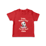 Happy Mother's Day - A Bond Like No Other With Our Customized Tshirt With Name - RED - 0-5 Months Old (Chest 17")