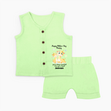 Happy Mother's Day - Full of Love & Warmth With Our Customized Jabla Set With Name - PASTEL GREEN - 0 - 3 Months Old (Chest 9.8")