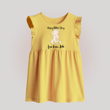 Happy Mother's Day - Little Hands, Big Love With Our Customized Baby Frock With Name - YELLOW - 0 - 3 Months Old (Chest 17")