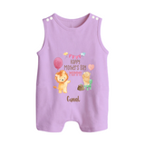 Happy Mother's Day - Full of Hugs & Giggles With Our Customized Romper Suit With Name - LILAC - 0 - 5 Months Old (Chest 18")