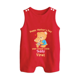 Happy Mother's Day - Cutest Gift To Mom With Our Customized Romper Suit With Name - RED - 0 - 5 Months Old (Chest 18")