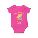 Happy Mother's Day - Cutest Gift To Mom With Our Customized Romper With Name - HOT PINK - 0 - 3 Months Old (Chest 16")