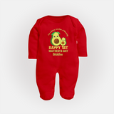 Happy Mother's Day - Mom & Me Moments With Our Customized Sleep Suit With Name - RED - New Born (Chest 7.5")