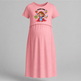 Super Mom Maternity Maxi Dress - PEACH - Extra Small (Chest 32")