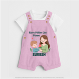 Happy Mother’s Day Mummy Baby BUTTON DUNGAREE Set – Cute Mom & Baby Outfit - BABY PINK - 0 - 5 Months Old (Chest 18")