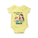 Happy Mother’s Day Mummy Baby ROMPER – Cute Mom & Baby Outfit - PASTEL YELLOW - New Born (Chest 14")
